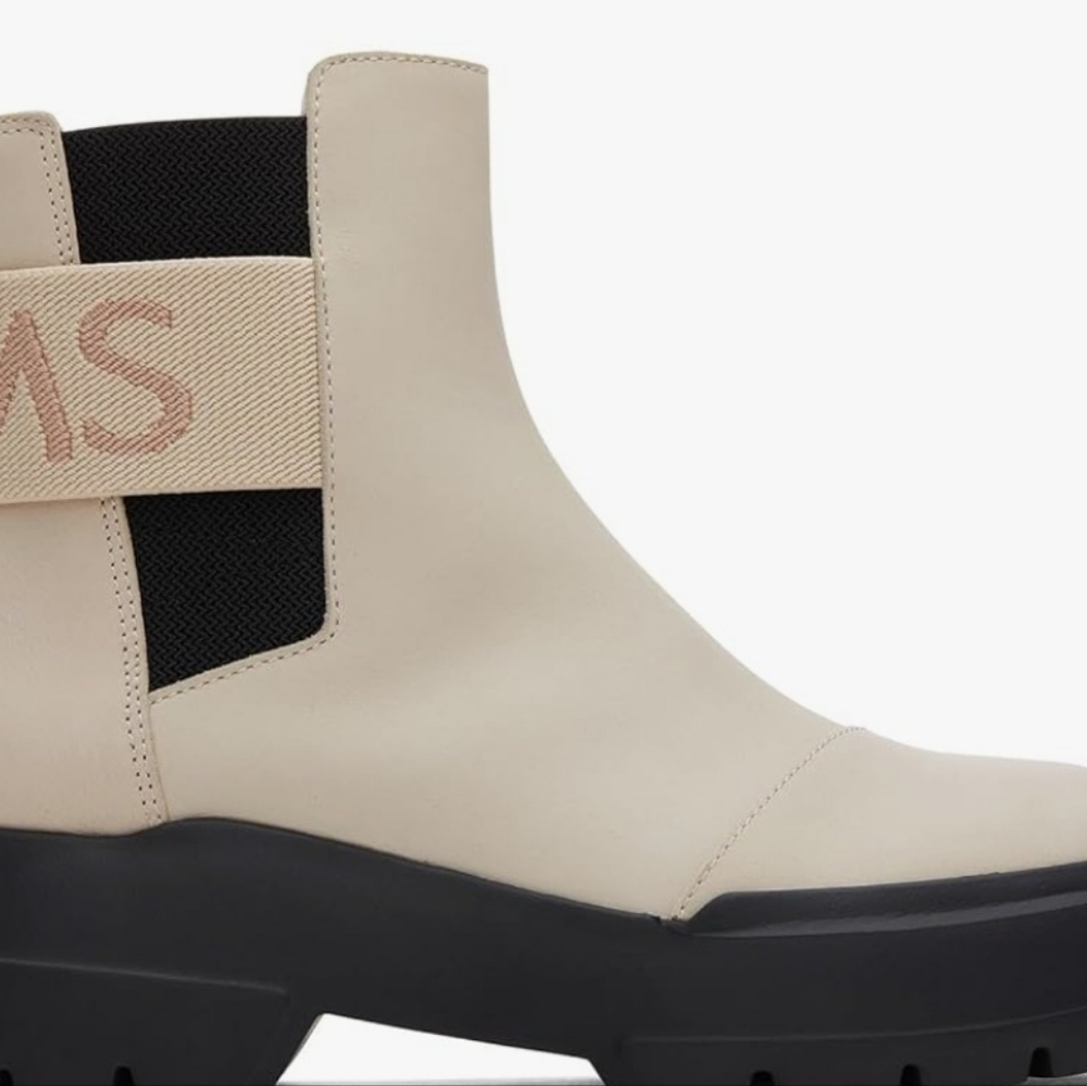 TOMS Alpargata Combat Boots in Cream Black Size 11